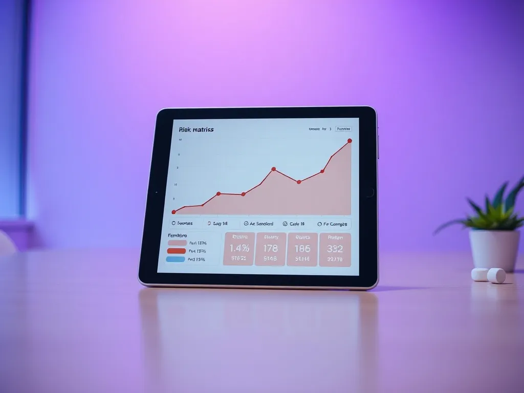 A professional clean data visualization chart on a tablet sc
